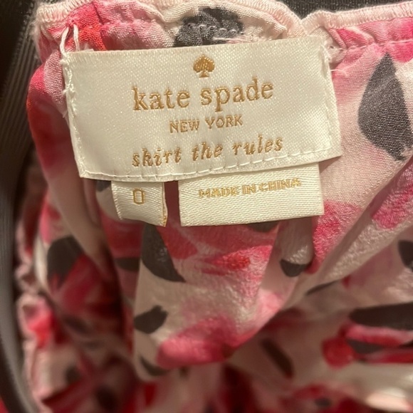 Kate Spade ♠️ | Midi Skirt The Rules Womens Size 0 XS 100% Silk Pink Floral Rose - Picture 4 of 10